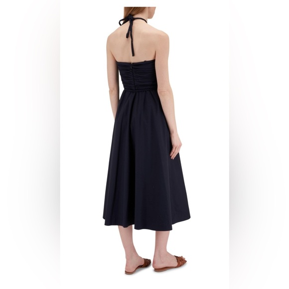Veronica Beard Tucker Navy Cotton Halter Midi Dress - NWT - - Picture 5 of 9